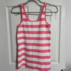 Gap Pink and White Striped Tank Top